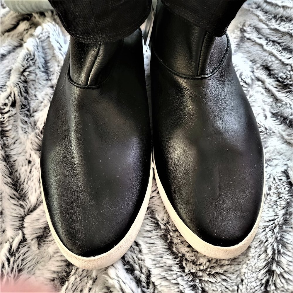 Women shoes Boots NWT Adidas 10.5 Black Super Leather sleek G51385 - Picture 3 of 7